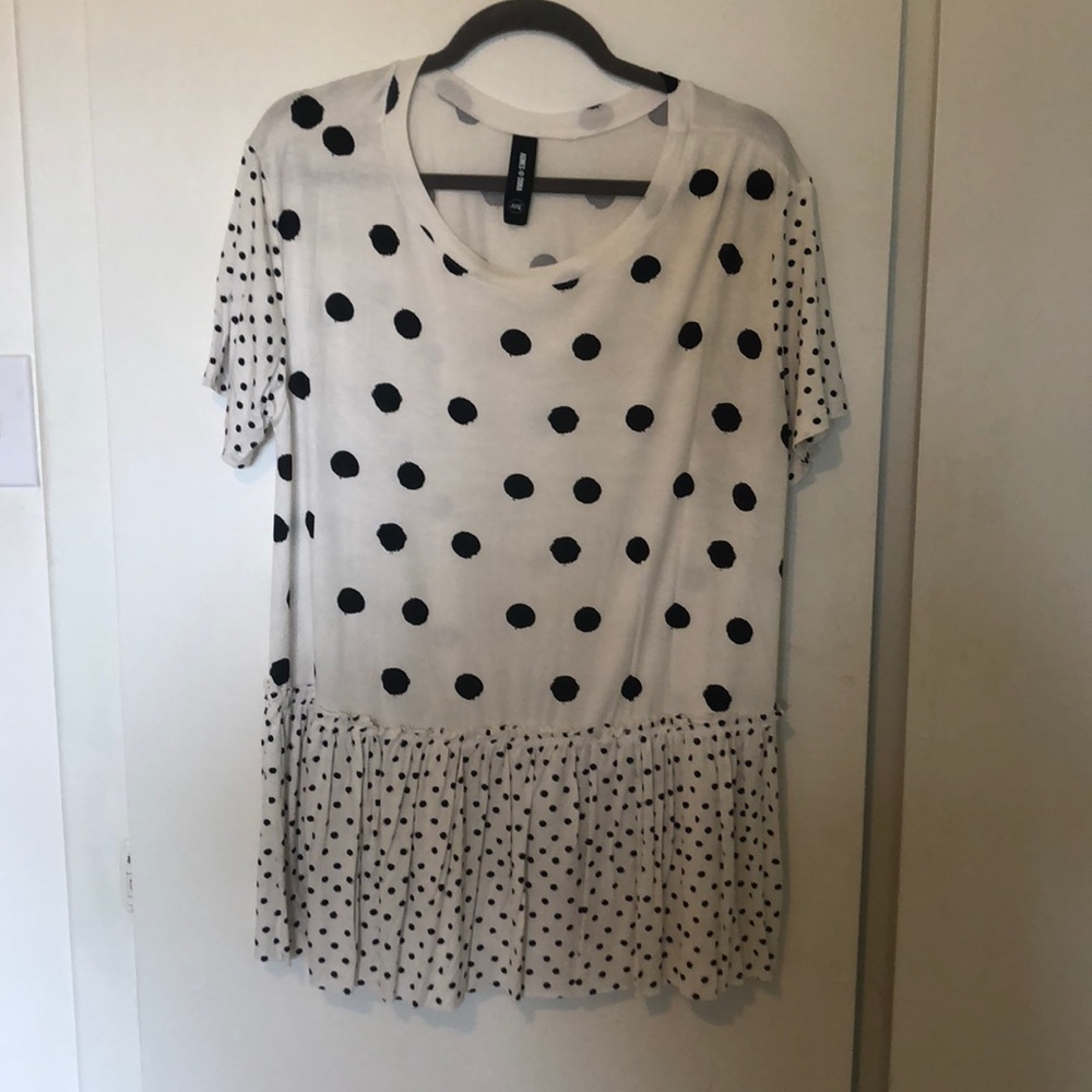 Agnes and Dora XXL Polka Dot Relaxed Ruffle Shirt